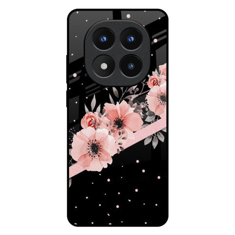 Floral Black Band Glossy Case For Redmi Note 14 Pro Plus 5G
