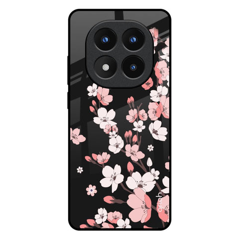 Black Cherry Blossom Glossy Case for Redmi Note 14 Pro Plus 5G