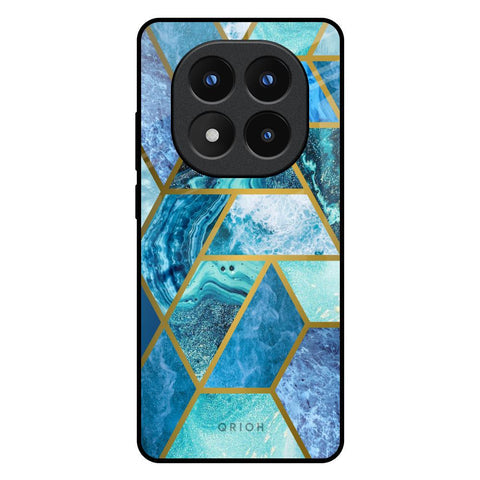 Turquoise Geometrical Marble Glossy Case for Redmi Note 14 Pro Plus 5G