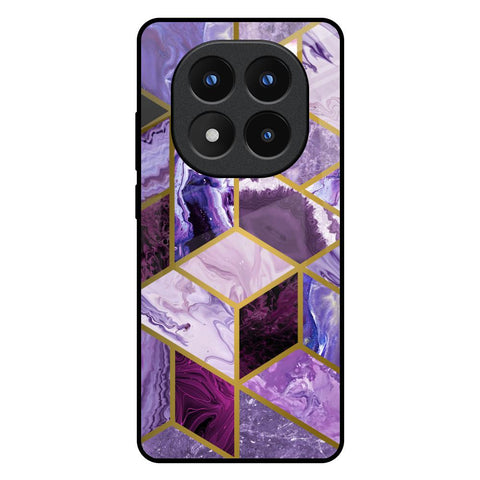 Purple Rhombus Marble Glossy Case for Redmi Note 14 Pro Plus 5G
