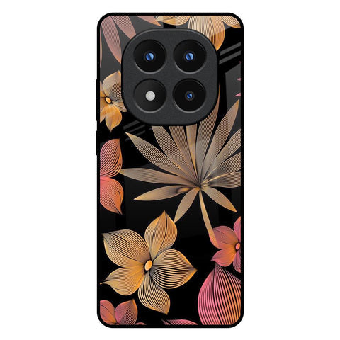 Lines Pattern Flowers Glossy Case for Redmi Note 14 Pro Plus 5G