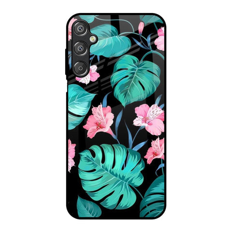 Tropical Leaves & Pink Flowers Glossy Case for Samsung Galaxy M15 5G