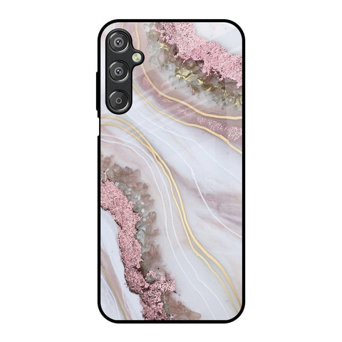 Pink & Gold Gllitter Marble Glossy Case for Samsung Galaxy M15 5G