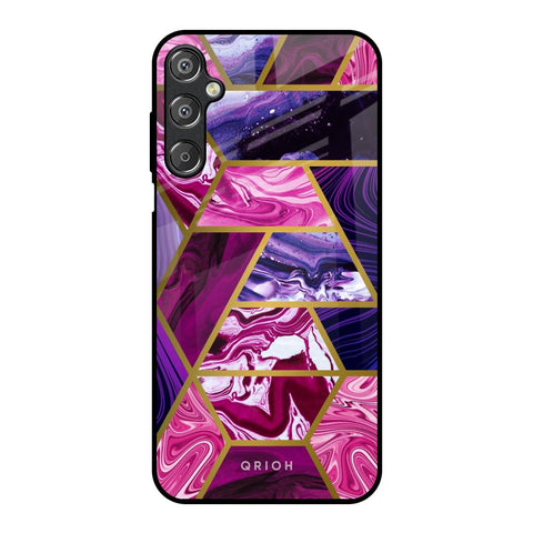 Electroplated Geometric Marble Glossy Case for Samsung Galaxy M15 5G