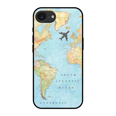 Travel Map Glossy Case for Apple iPhone 16e