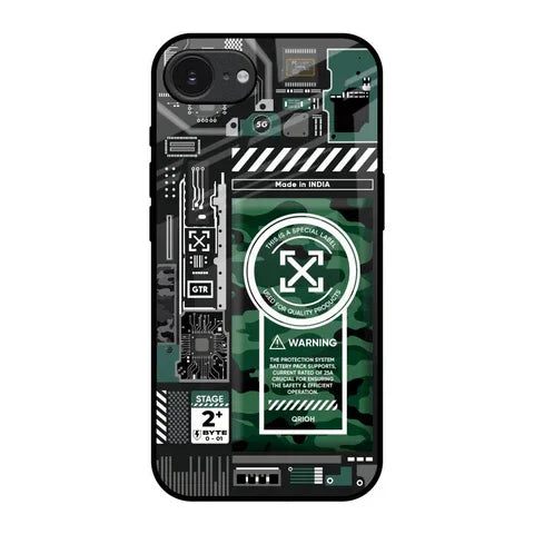 Green Camo Circuit Glossy Case for Apple iPhone 16e