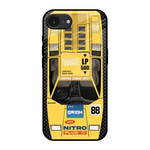 Yellow Racing Car Glossy Case for Apple iPhone 16e