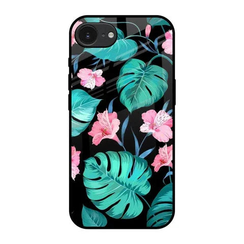 Tropical Leaves & Pink Flowers Glossy Case for Apple iPhone 16e