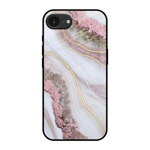 Pink & Gold Gllitter Marble Glossy Case for Apple iPhone 16e