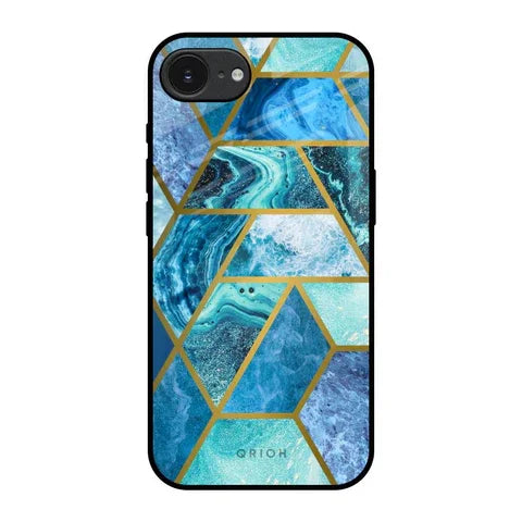 Turquoise Geometrical Marble Glossy Case for Apple iPhone 16e
