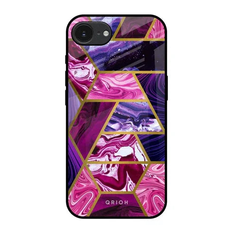 Electroplated Geometric Marble Glossy Case for Apple iPhone 16e