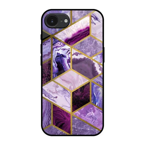 Purple Rhombus Marble Glossy Case for Apple iPhone 16e