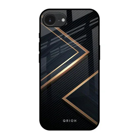 Sleek Golden & Navy Glossy Case for Apple iPhone 16e