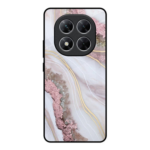 Pink & Gold Gllitter Marble Glossy Case for Poco X7 5G
