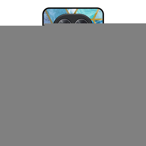 Turquoise Geometrical Marble Glossy Case for Poco X7 5G