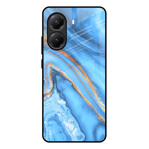 Vibrant Blue Marble Glossy Case for Poco X7 Pro 5G