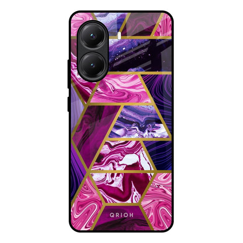 Electroplated Geometric Marble Glossy Case for Poco X7 Pro 5G
