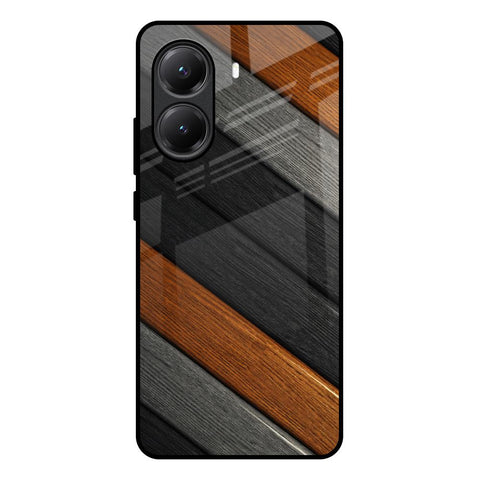 Tri Color Wood Glossy Case for Poco X7 Pro 5G