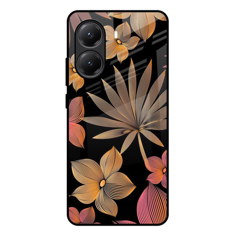 Lines Pattern Flowers Glossy Case for Poco X7 Pro 5G