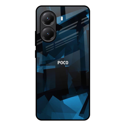 Polygonal Blue Box Glossy Case For Poco X7 Pro 5G