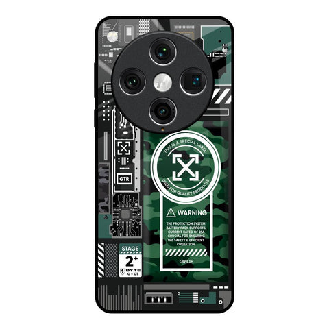 Green Camo Circuit Glossy Case for Oppo Find x8 Pro