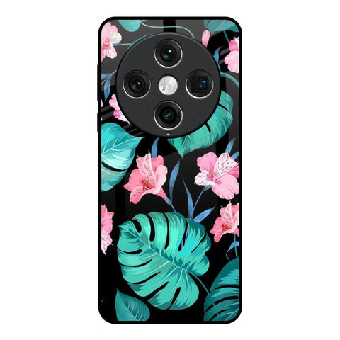 Tropical Leaves & Pink Flowers Glossy Case for Oppo Find x8 Pro