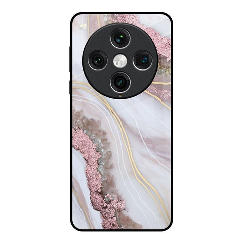 Pink & Gold Gllitter Marble Glossy Case for Oppo Find x8 Pro