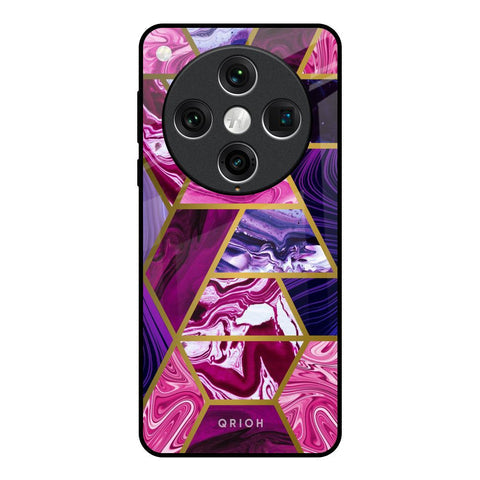 Electroplated Geometric Marble Glossy Case for Oppo Find x8 Pro