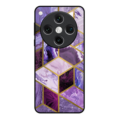 Purple Rhombus Marble Glossy Case for Oppo Find x8 Pro