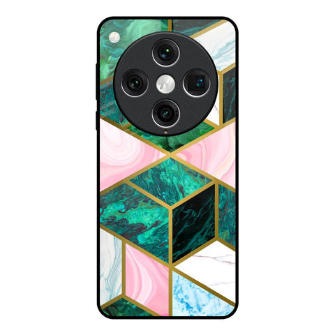 Seamless Green Marble Glossy Case for Oppo Find x8 Pro