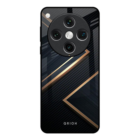 Sleek Golden & Navy Glossy Case for Oppo Find x8 Pro
