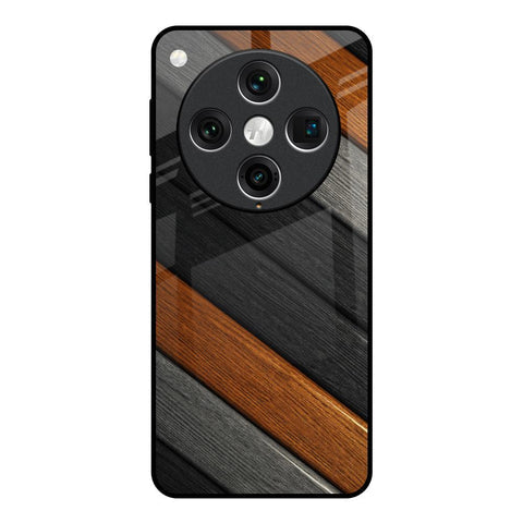 Tri Color Wood Glossy Case for Oppo Find x8 Pro