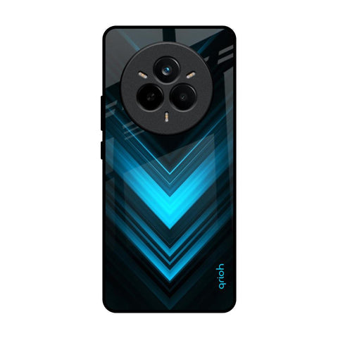 Vertical Blue Arrow Glossy Case For Realme 14 Pro 5G