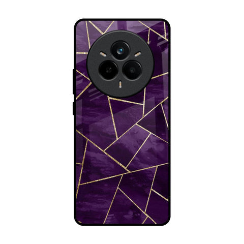 Geometric Purple Glossy Case For Realme 14 Pro 5G