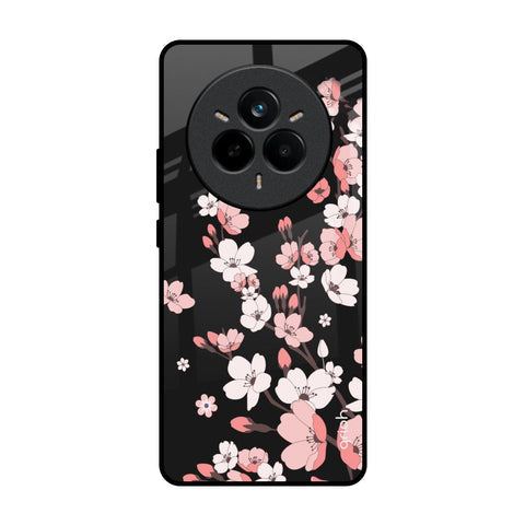 Black Cherry Blossom Glossy Case for Realme 14 Pro 5G