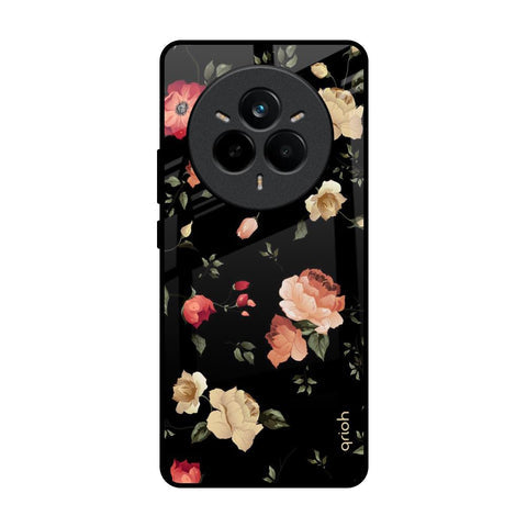 Black Spring Floral Glossy Case for Realme 14 Pro 5G