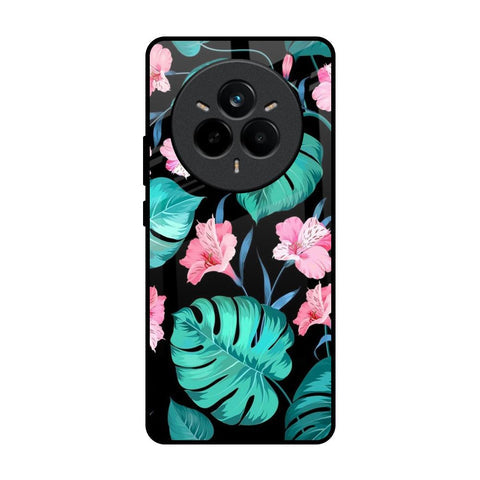 Tropical Leaves & Pink Flowers Glossy Case for Realme 14 Pro 5G