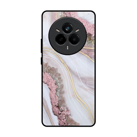 Pink & Gold Gllitter Marble Glossy Case for Realme 14 Pro 5G