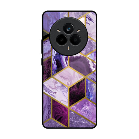 Purple Rhombus Marble Glossy Case for Realme 14 Pro 5G