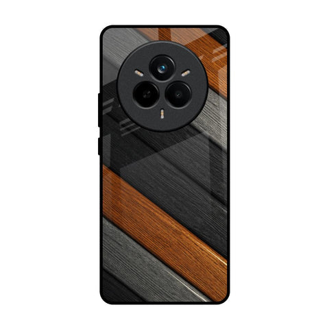 Tri Color Wood Glossy Case for Realme 14 Pro 5G