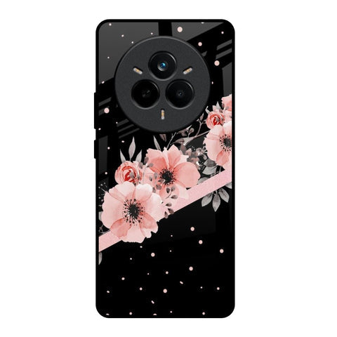Floral Black Band Glossy Case For Realme 14 Pro Plus 5G