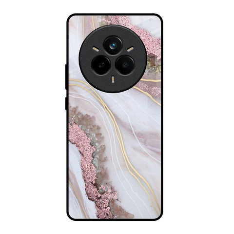 Pink & Gold Gllitter Marble Glossy Case for Realme 14 Pro Plus 5G