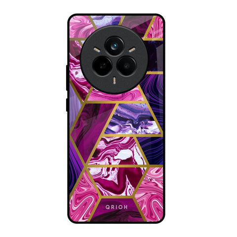 Electroplated Geometric Marble Glossy Case for Realme 14 Pro Plus 5G