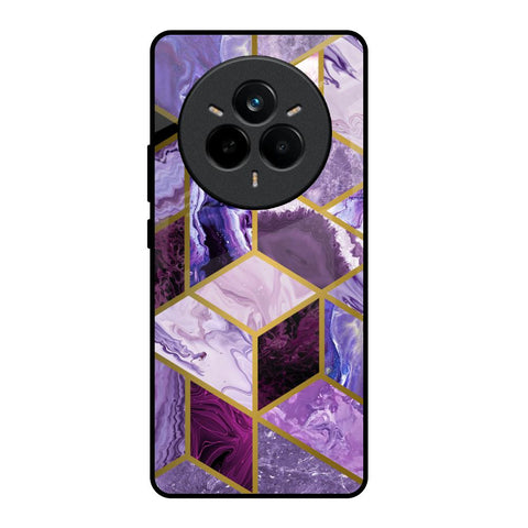Purple Rhombus Marble Glossy Case for Realme 14 Pro Plus 5G