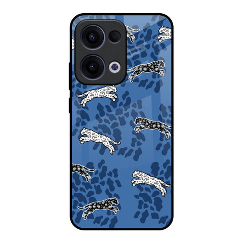 Blue Cheetah Glossy Case for Oppo Reno13 5G