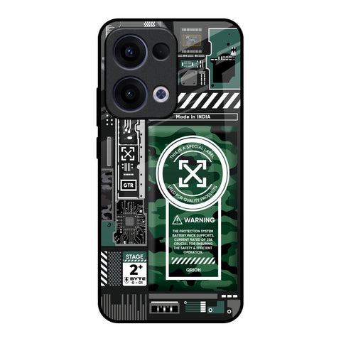 Green Camo Circuit Glossy Case for Oppo Reno13 5G