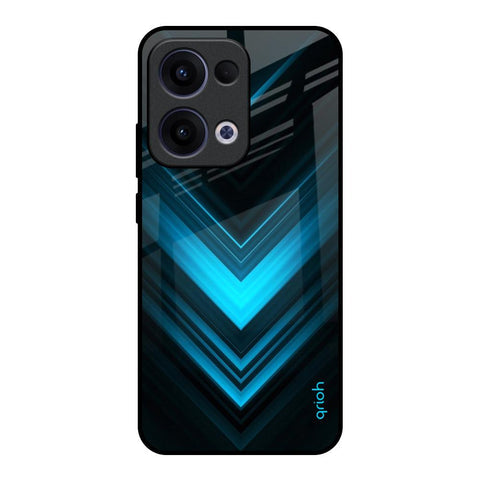 Vertical Blue Arrow Glossy Case For Oppo Reno13 5G