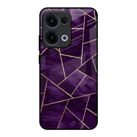 Geometric Purple Glossy Case For Oppo Reno13 5G
