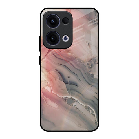 Pink And Grey Marble Glossy Case For Oppo Reno13 5G