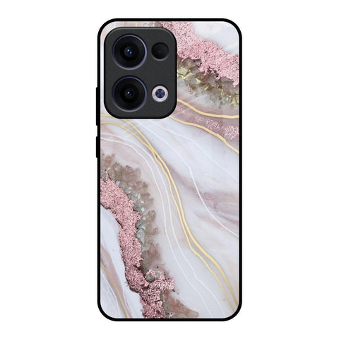 Pink & Gold Gllitter Marble Glossy Case for Oppo Reno13 5G